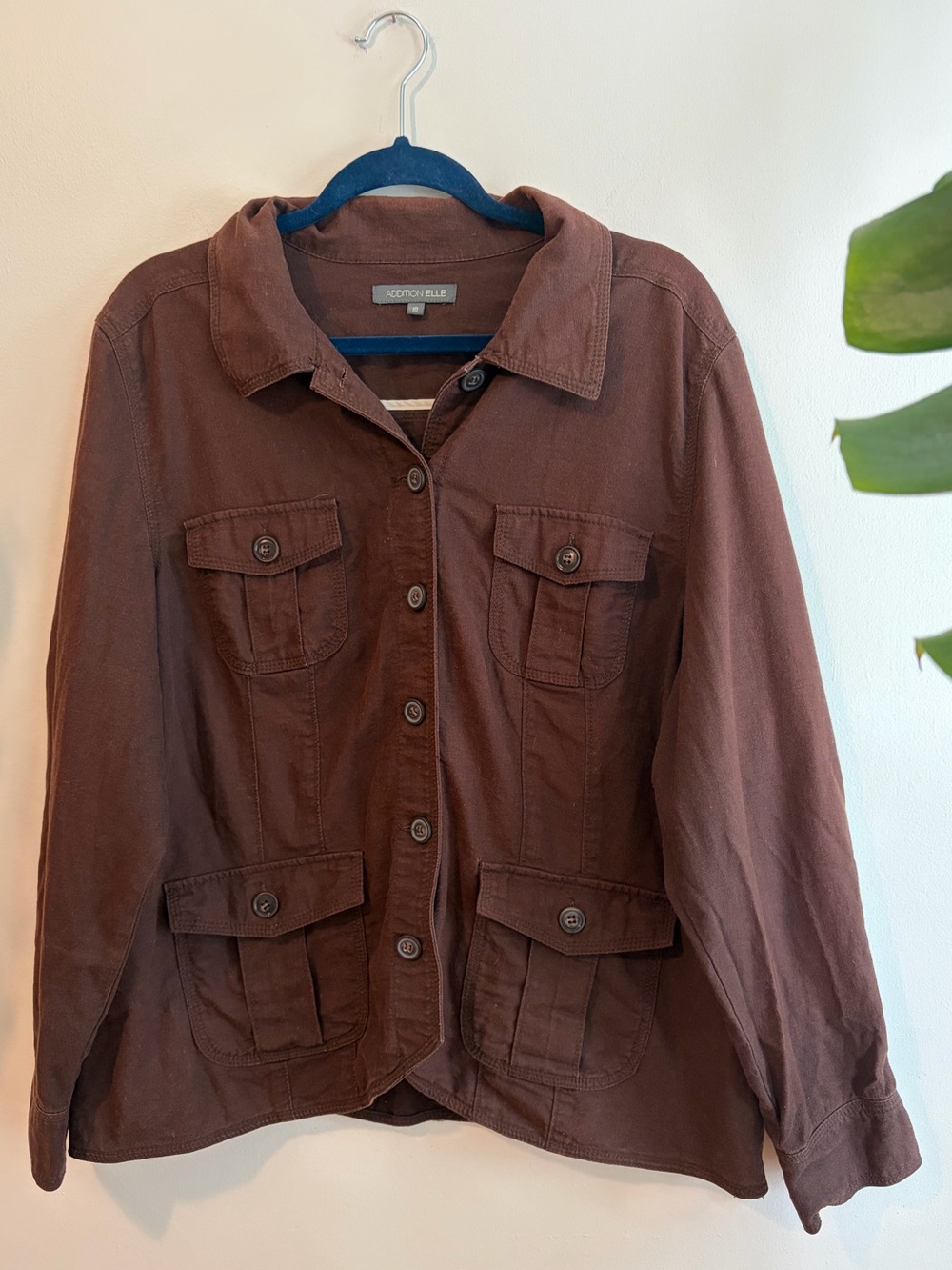 Vintage Chocolate Brown Linen and Cotton Blend Light Jacket